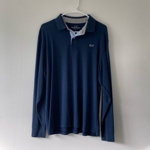 Vineyard Vines Navy Blue Long Sleeve Polo Size L